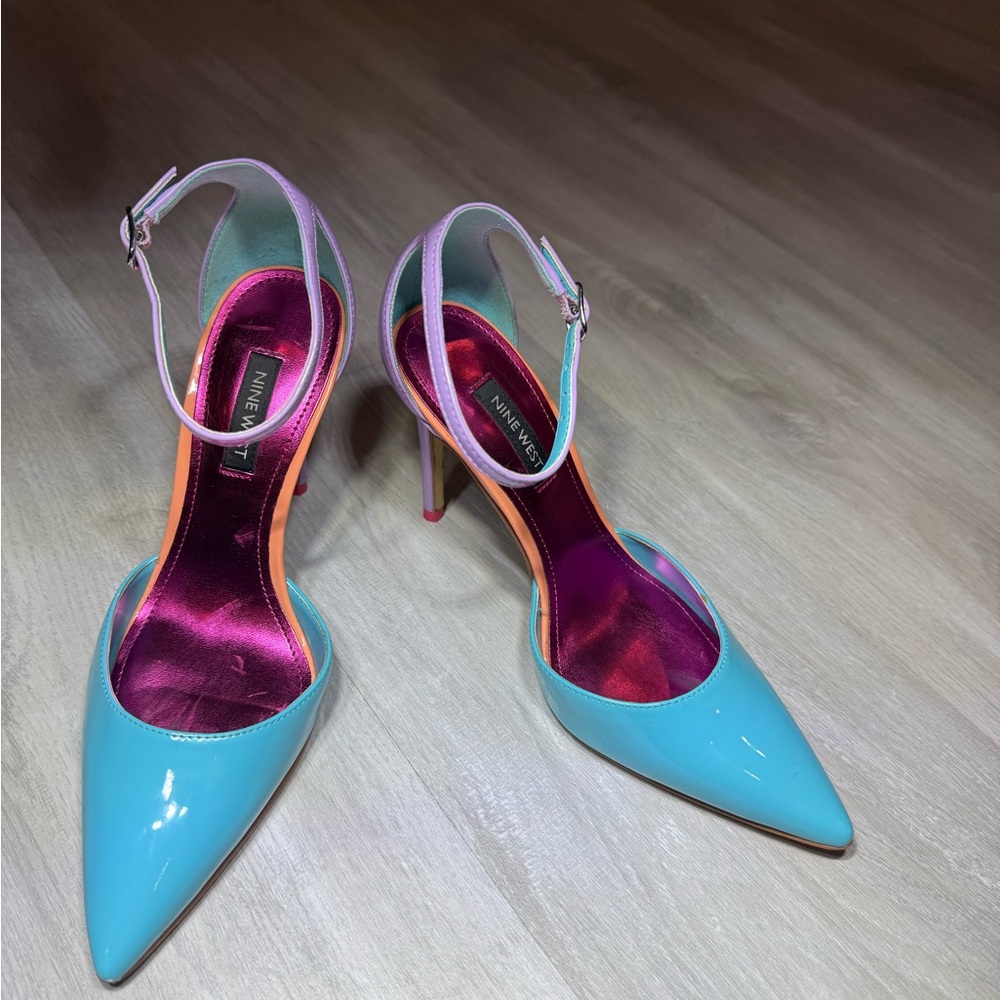 Nine West Turquoise and Fuchsia Heels